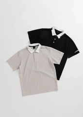 PRINT COLLOR ＆THREE-LINE H EMBROIDERY POLO