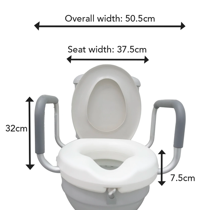 Raised Toilet Seat 3" with Handles