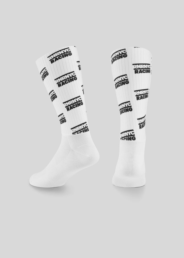 RNRNYC RACING Aero Racing Socks - Checker White - RNRNYC™
