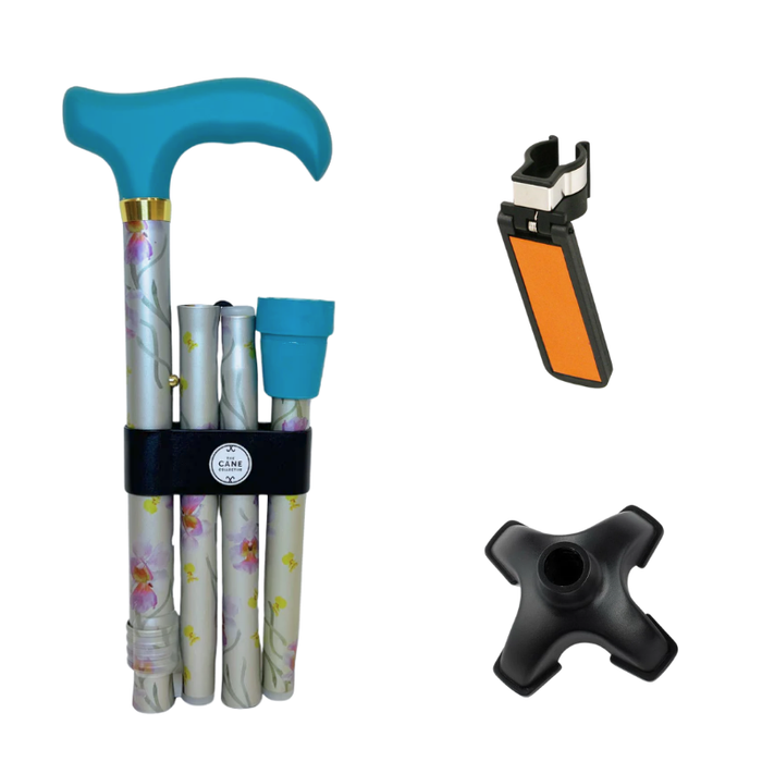 Vanda Cane by The Cane Collective Yes (with Reflective Cane Holder & SkyMed Quad Tip)